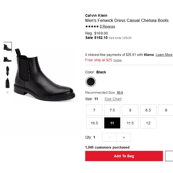 Calvin Klein Fenwick Dress Casual Chelsea Boots - Picture 13 of 14